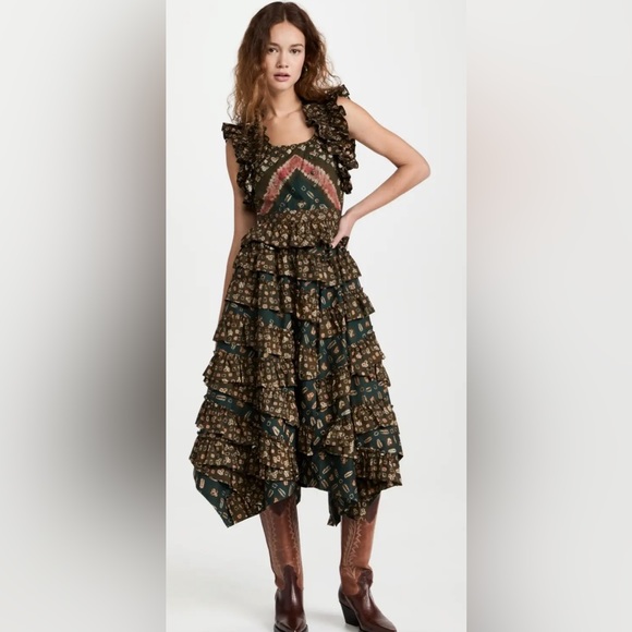 Ulla Johnson Nia Ruffle Dress in Jasper - Picture 5 of 6